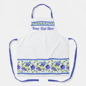 Blauwe Hydrangeas Bloemen Botanisch Gepersonalisee Schort (Voorkant)