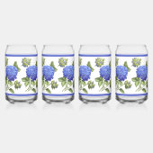 Blauwe Hydrangeas Bloemen Botanische Kunst Blikvorm Glas (Links)