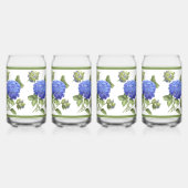 Blauwe Hydrangeas Bloemen Botanische Kunst Blikvorm Glas (Rechts)