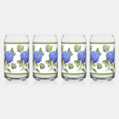 Blauwe Hydrangeas Bloemen Botanische Kunst Blikvorm Glas (Links)