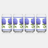 Blauwe Hydrangeas Bloemen Botanische Kunst Blikvorm Glas (Achterkant)