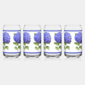 Blauwe Hydrangeas Bloemen Botanische Kunst Blikvorm Glas (Links)