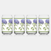 Blauwe Hydrangeas Bloemen Botanische Kunst Blikvorm Glas (Achterkant)