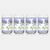 Blauwe Hydrangeas Bloemen Botanische Kunst Blikvorm Glas (Achterkant)