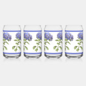 Blauwe Hydrangeas Bloemen Botanische Kunst Blikvorm Glas (Rechts)