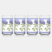 Blauwe Hydrangeas Bloemen Botanische Kunst Blikvorm Glas (Voorkant)