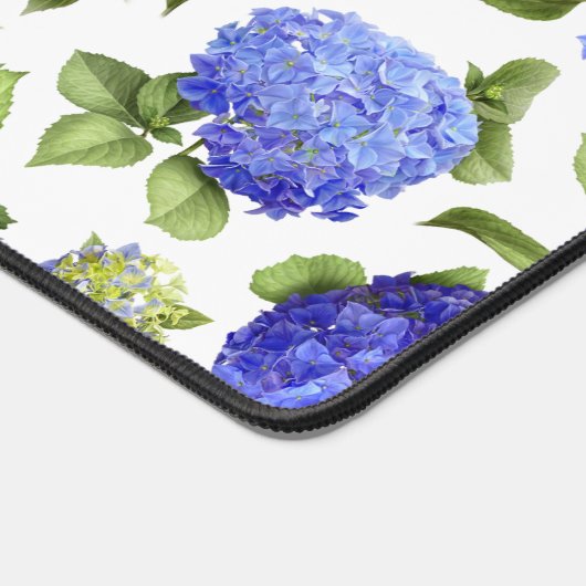 Blauwe Hydrangeas Bloemen Botanische Kunst Patroon Bureaumat (Hoek)