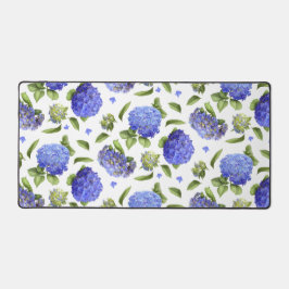 Blauwe Hydrangeas Bloemen Botanische Kunst Patroon Bureaumat