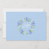 Blauwe Hydrangeas Bloemen Groen Bruidsmeisjes Brun Kaart (Achterkant)