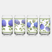 Blauwe Hydrangeas Botanische Kunst Kan Glas Set (Links)