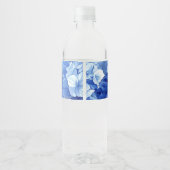 Blauwe Hydrangeas Bruiloft Water Fles Labels Waterfles Etiket (Achterkant)