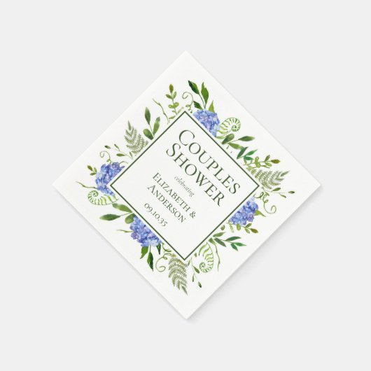 Blauwe Hydrangeas Couples Douche Servet (Hoek)