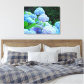 Blauwe hydrangeas Floral Canvas Drukt Aangepast af (Insitu (Slaapkamer))