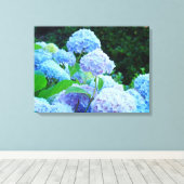 Blauwe hydrangeas Floral Canvas Drukt Aangepast af Afdruk (Insitu (Houten vloer))