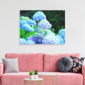 Blauwe hydrangeas Floral Canvas Drukt Aangepast af Afdruk (Insitu (Woonkamer))
