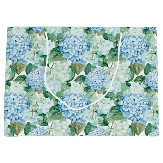 Blauwe Hydrangeas geschenkzak Groot Cadeauzakje (Voorkant)