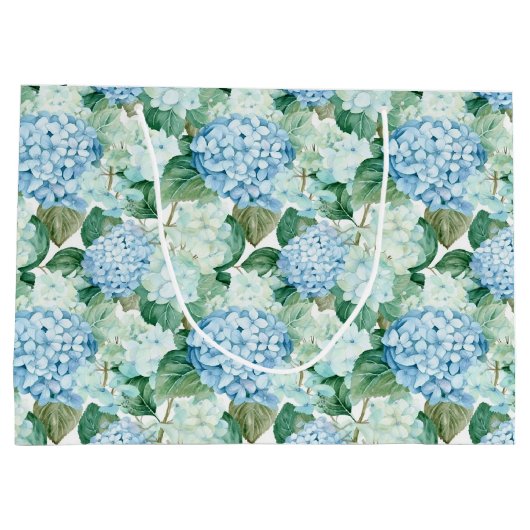 Blauwe Hydrangeas geschenkzak Groot Cadeauzakje (Achterkant)