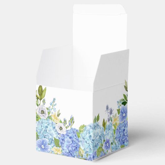 Blauwe Hydrangeas groen Bloemen cadeau bruiloft Bedankdoosjes (Geopend)