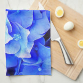Blauwe Hydrangeas keukenhanddoek (Quarter Fold)