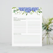 Blauwe Hydrangeas Recept Pagina (Staand voorkant)