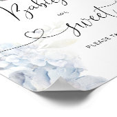 Blauwe Hydrangeas theepot Baby's zijn zoet Poster (Hoek)