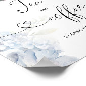 Blauwe Hydrangeas theepot Thee en Koffie bar Poster (Hoek)