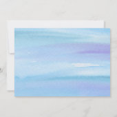 Blauwe hydrangeas trouwrepetitie diner kaart (Achterkant)