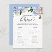 Blauwe Hydrangeas Wat op Uw Kaart van het Spel van (Voorkant / Achterkant)