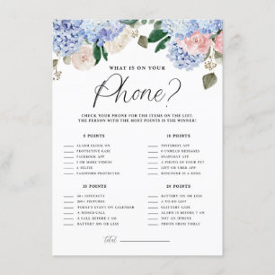 Blauwe Hydrangeas Wat op Uw Kaart van het Spel van