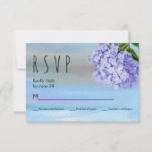 Blauwe hydrangeas waterverf florale bruiloft RSVP (Voorkant)