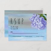 Blauwe hydrangeas waterverf florale bruiloft RSVP (Voorkant / Achterkant)