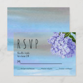 Blauwe hydrangeas waterverf florale bruiloft RSVP Kaartje (Voorkant / Achterkant)