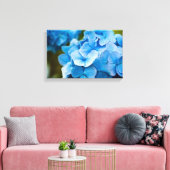 Blauwe hydrangebloem Canvas druk (Insitu (Woonkamer))