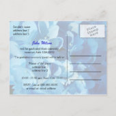 Blauwe hydrangebloemen afstuderen aankondiging (Achterkant)