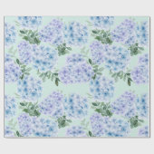 Blauwe hydrangebloemen cadeaupapier (Vlak)