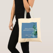 blauwe hydrangebloemen tegen blauwe achtergrond tote bag (Voorkant (product))
