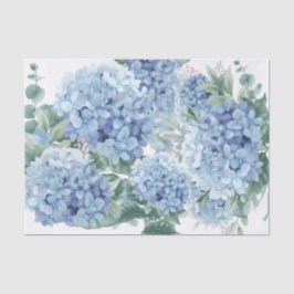 Blauwe hydrangebloemen tissuepapier