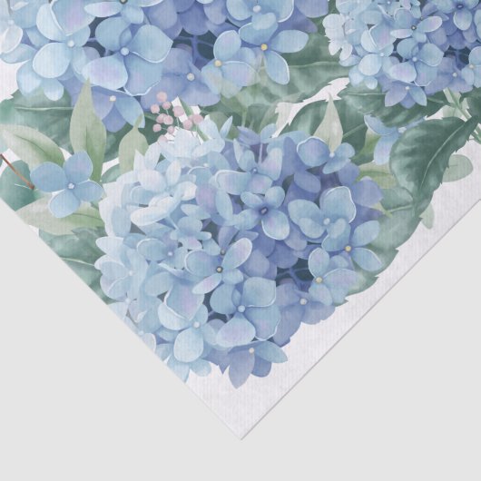 Blauwe hydrangebloemen tissuepapier (Detail)