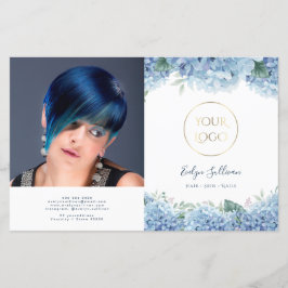 Blauwe hydrangeenbrochure