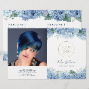 Blauwe hydrangeenbrochure