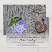 Blauwe hydrangeenharingparen douchebruiloft kaart (Voorkant / Achterkant)