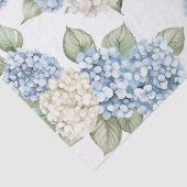 Blauwe Hydrengea Aquarel Bloem Bruids- Tissuepapier (Detail)
