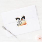 Blauwe hypnotische ogen verzinnen vierkante sticker (Envelop)