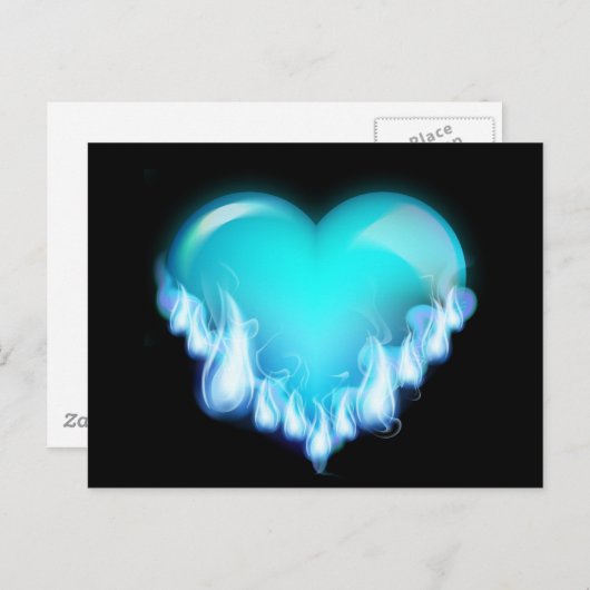 BLAUWE ICE-HARTSCHERMSCHEMA'S DIE T VLIEGEN BRIEFKAART (Voorkant / Achterkant)