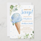 Blauwe Ijs Baby Shower Uitnodiging (Voorkant)