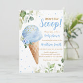 Blauwe Ijs Baby Shower Uitnodiging (Staand voorkant)