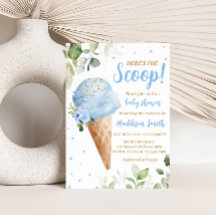 Blauwe Ijs Baby Shower Uitnodiging