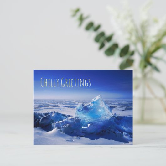 Blauwe ijs briefkaart (Staand voorkant)