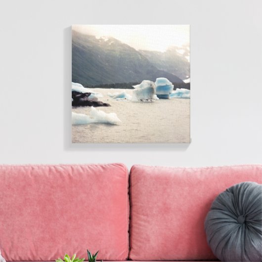 Blauwe ijs canvas afdruk (Insitu (Woonkamer))
