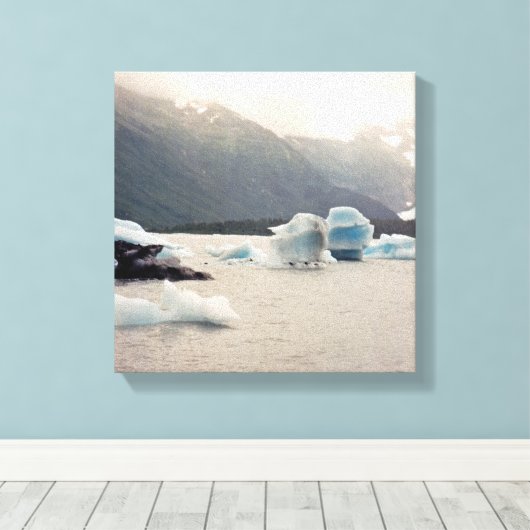 Blauwe ijs canvas afdruk (Insitu (Houten vloer))